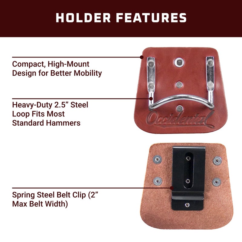 Occidental Leather Clip-On Hammer Holder - Made in USA - Image 3